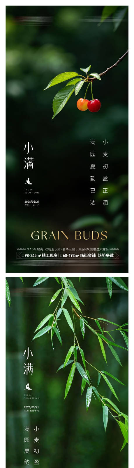 源文件下载【享设计】搜索编号：27410036657101200【地产小满节气海报】