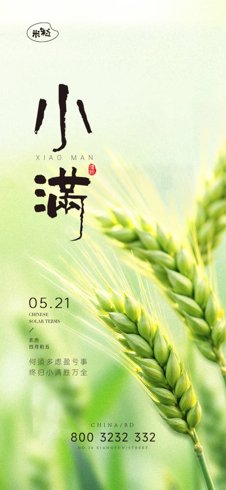 源文件下载【享设计】搜索编号：56290036734587228【小满节气海报】