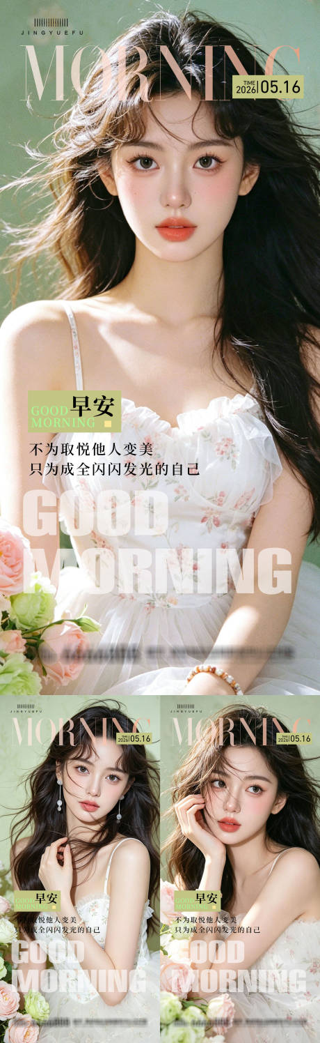 源文件下载【享设计】搜索编号：50460036797458745【医美早安系列海报】