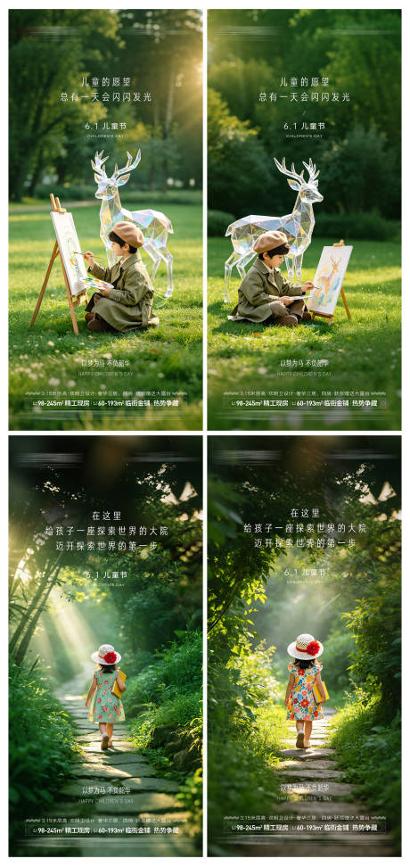 源文件下载【享设计】搜索编号：41370036868702028【地产儿童节系列海报】