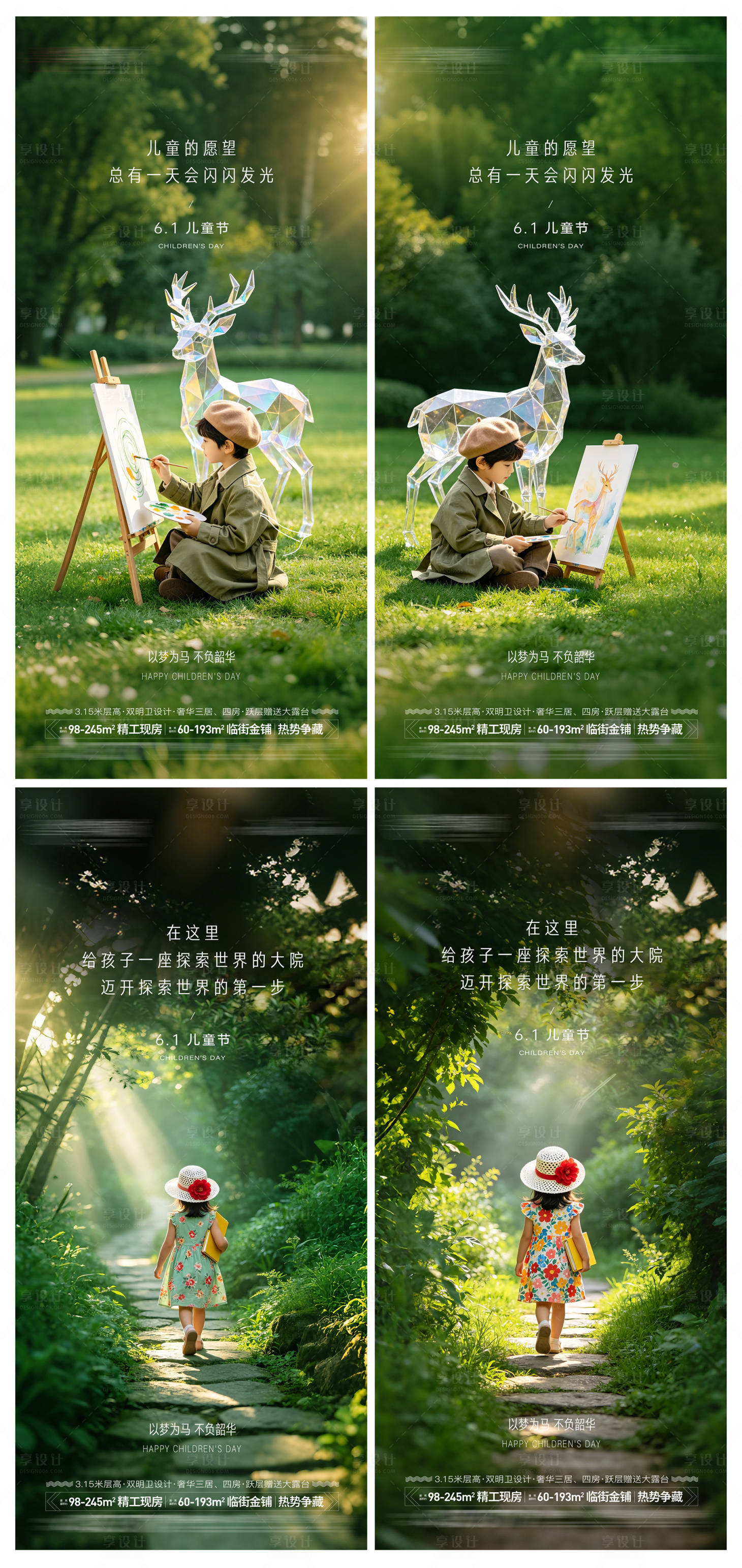 源文件下载【享设计】搜索编号：41370036868702028【地产儿童节系列海报】