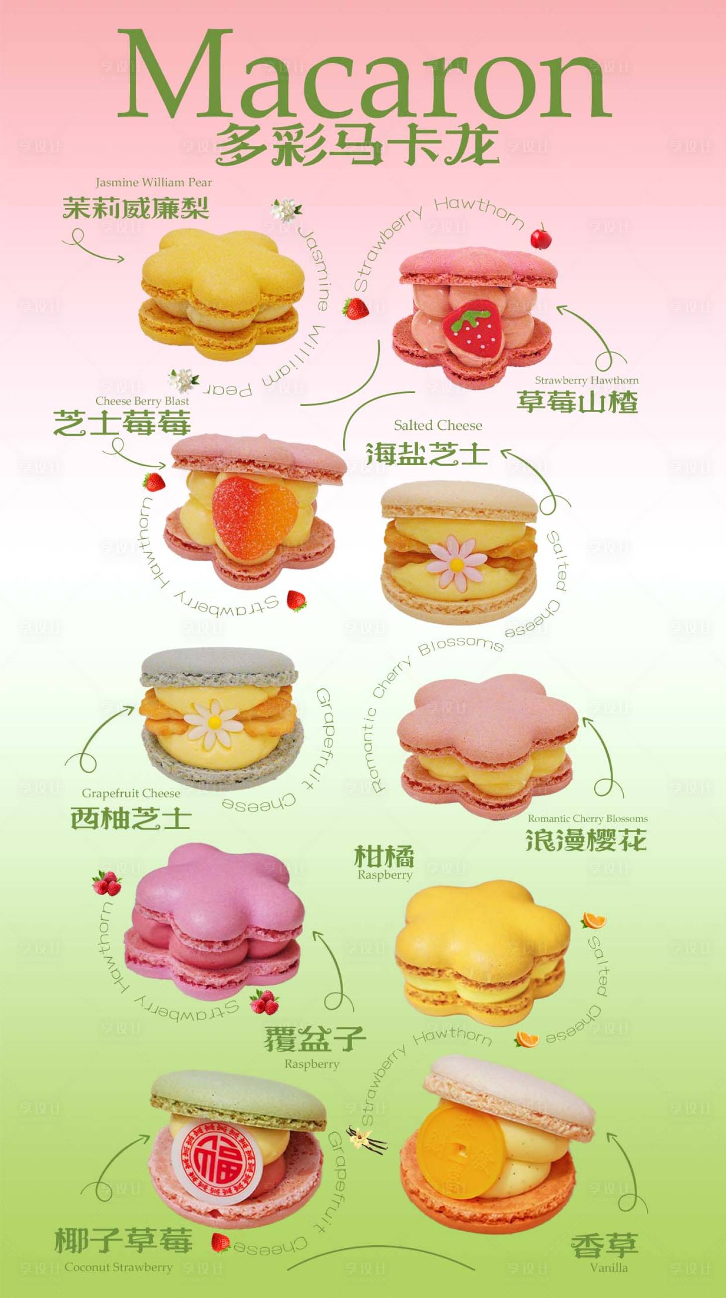 源文件下载【享设计】搜索编号：23370036693371624【马卡龙甜品海报】
