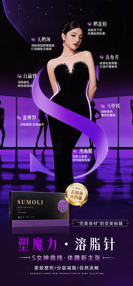 源文件下载【享设计】搜索编号：62450037002105947【溶脂海报医美产品海报】