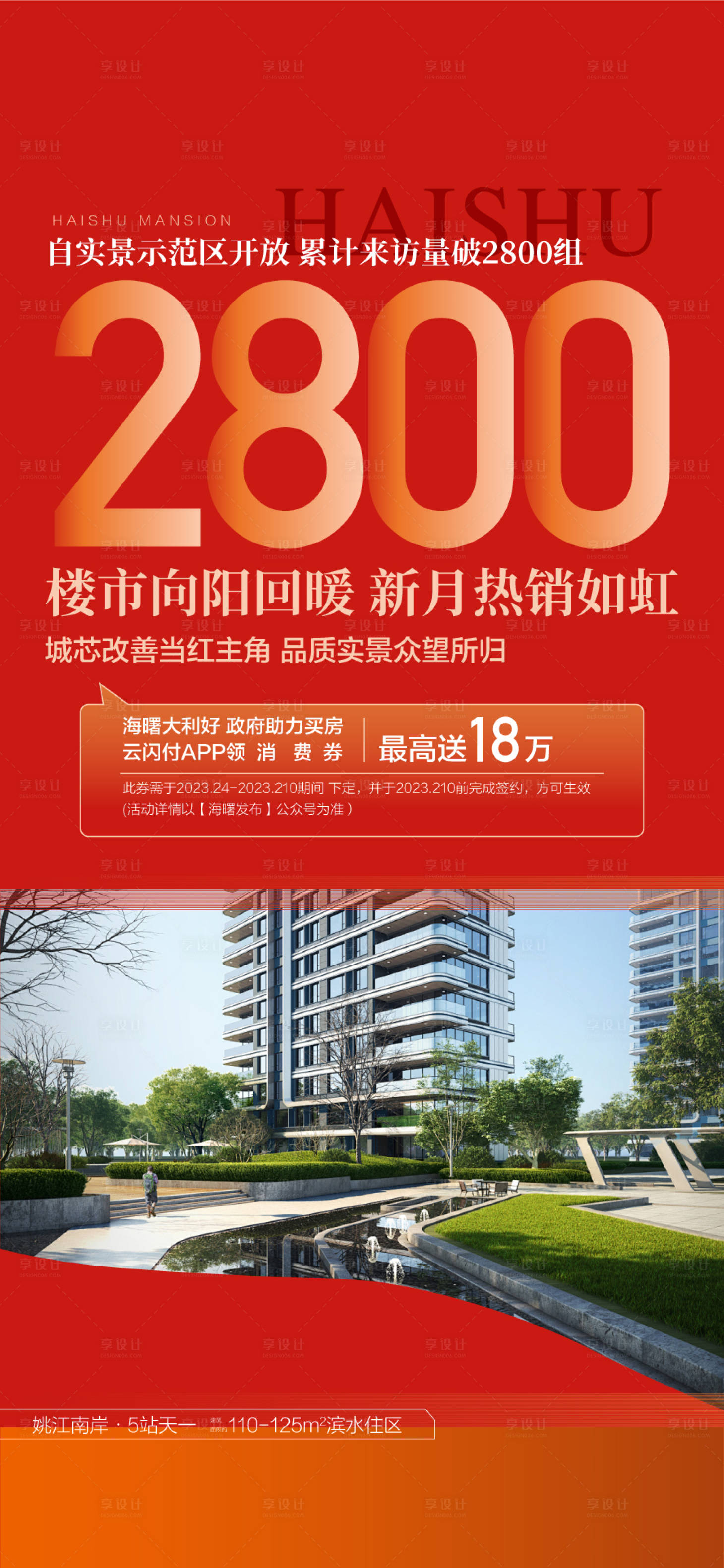 源文件下载【享设计】搜索编号：40530036942844642【楼市向阳回暖热销如虹特惠一口价海报】