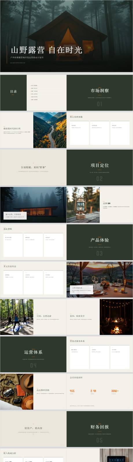 源文件下载【享设计】搜索编号：52460036766449657【户外轻奢露营地开发运营商业计划书】