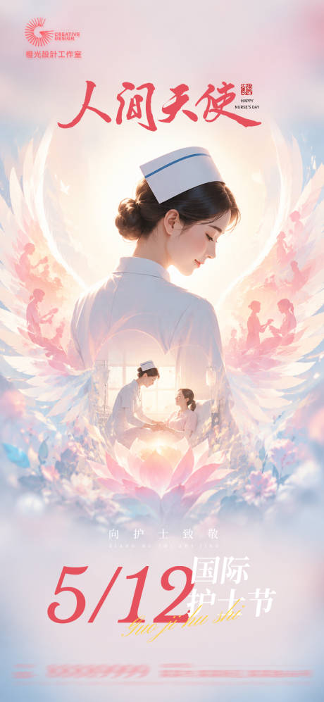 源文件下载【享设计】搜索编号：18350036727976005【国际护士节创意海报】