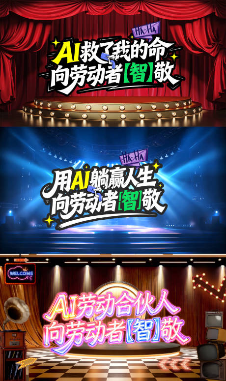 源文件下载【享设计】搜索编号：95500036697238096【AI脱口秀活动系列背景】
