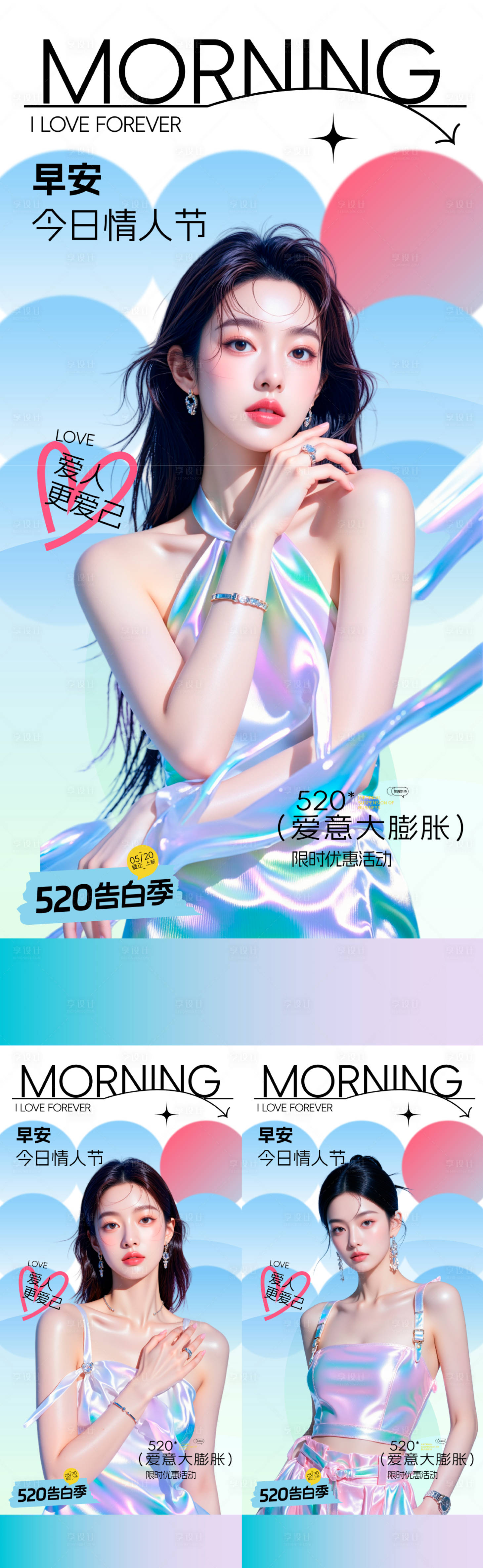 源文件下载【享设计】搜索编号：26420036798639823【医美520早安海报】