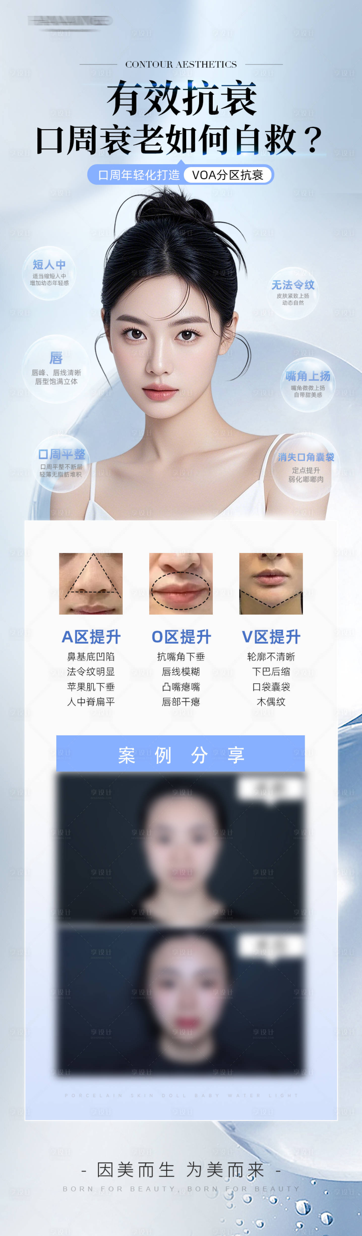 源文件下载【享设计】搜索编号：93890036672266641【医美口周衰老案例科普海报】