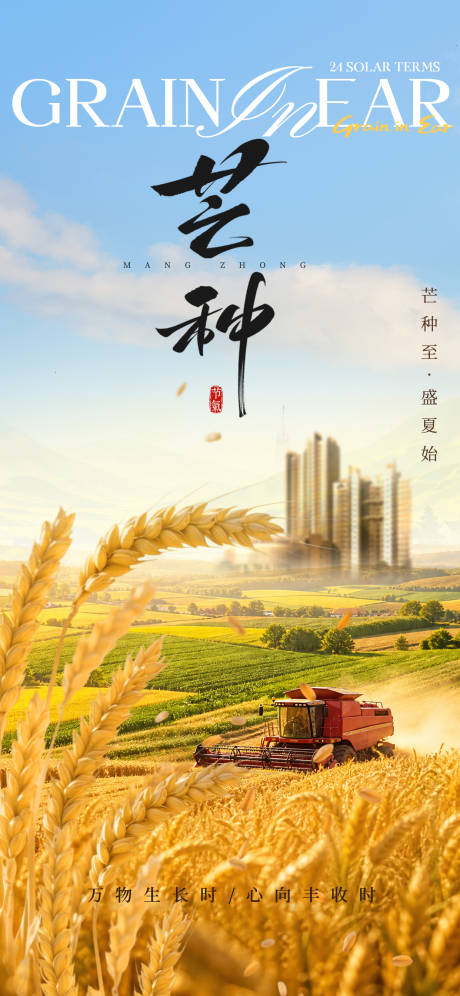 源文件下载【享设计】搜索编号：18290037052249976【芒种地产海报】