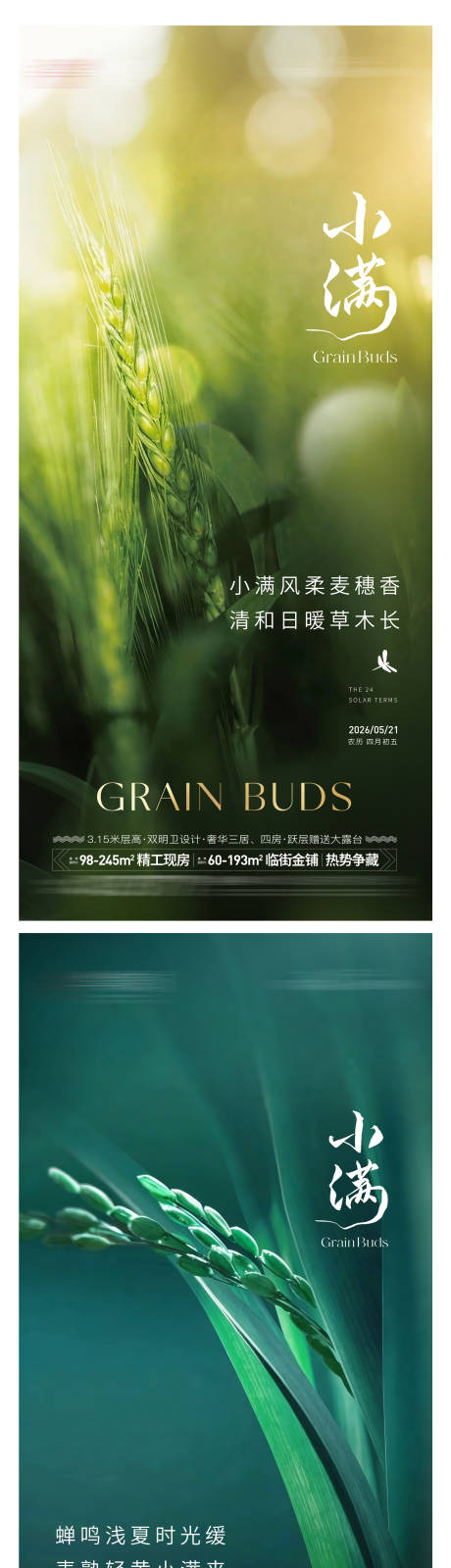 源文件下载【享设计】搜索编号：98740036657054648【地产小满节气海报】