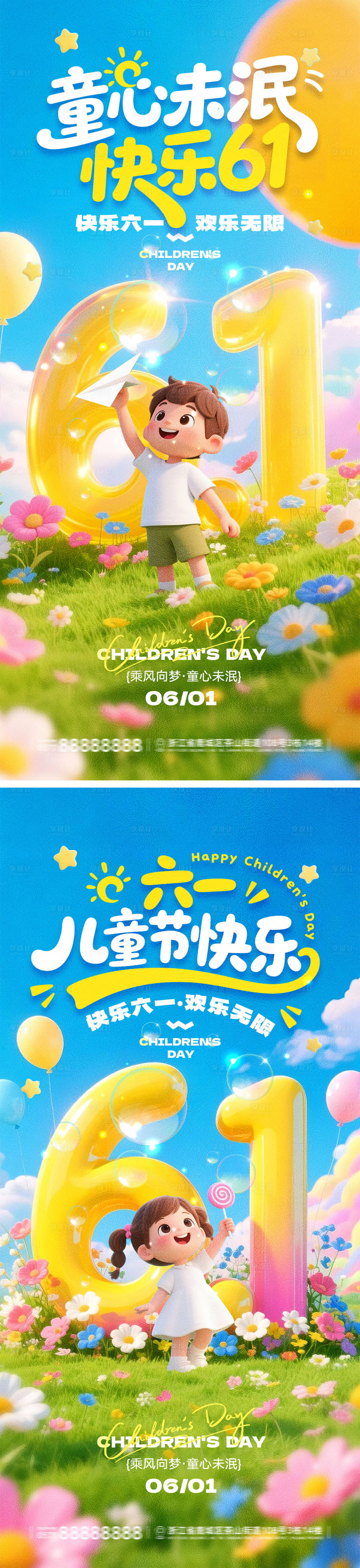 源文件下载【享设计】搜索编号：76300036678176732【61儿童节宣传海报】