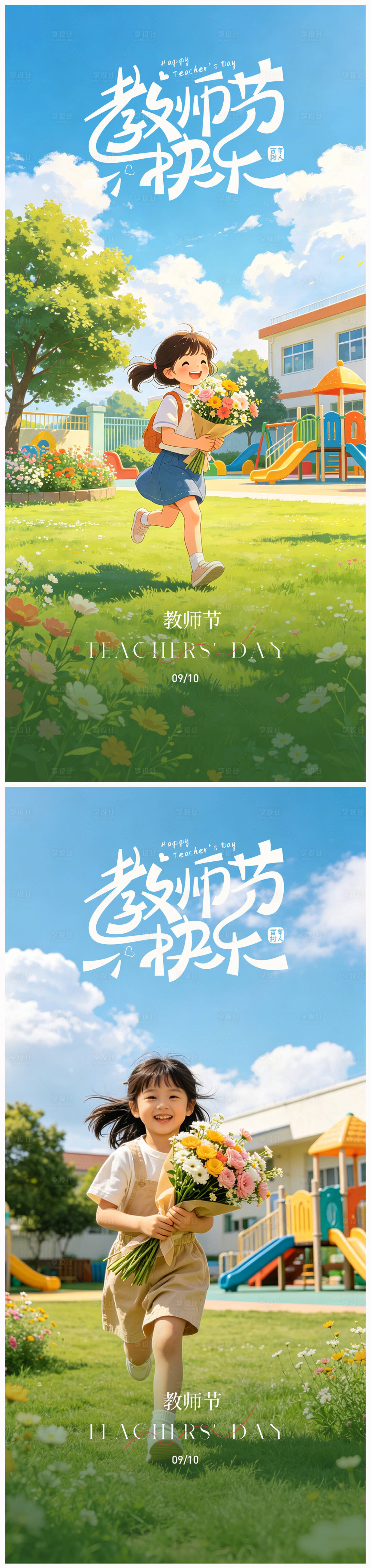 源文件下载【享设计】搜索编号：86090036811095380【教师节系列海报】