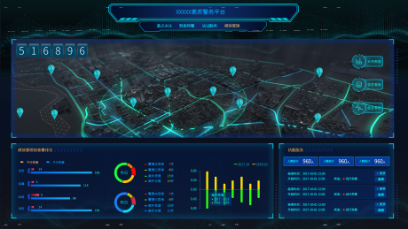 源文件下载【享设计】搜索编号：41060036666281320【警务平台数据可视化大屏】