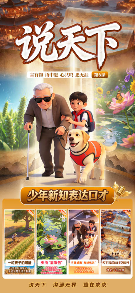 源文件下载【享设计】搜索编号：63410036685803735【教培大语文口才教育课程开新班预告海报】