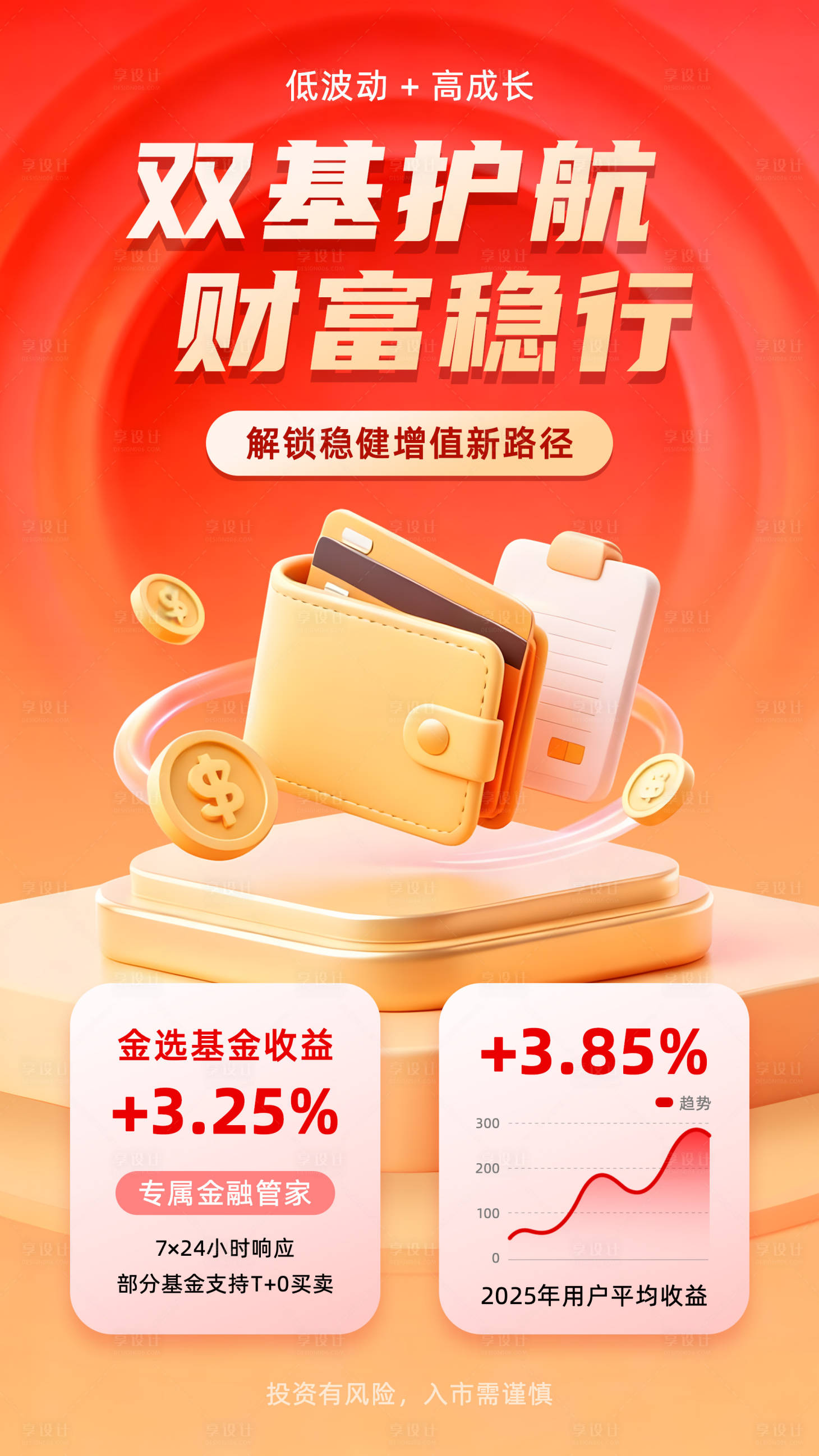 源文件下载【享设计】搜索编号：50900036699082193【红色金融理财基金海报】