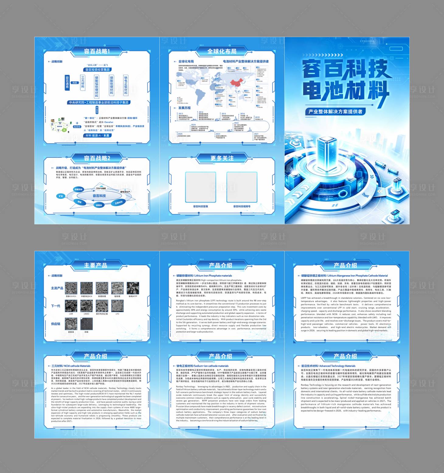 源文件下载【享设计】搜索编号：58520036732796474【电池材料三折页】