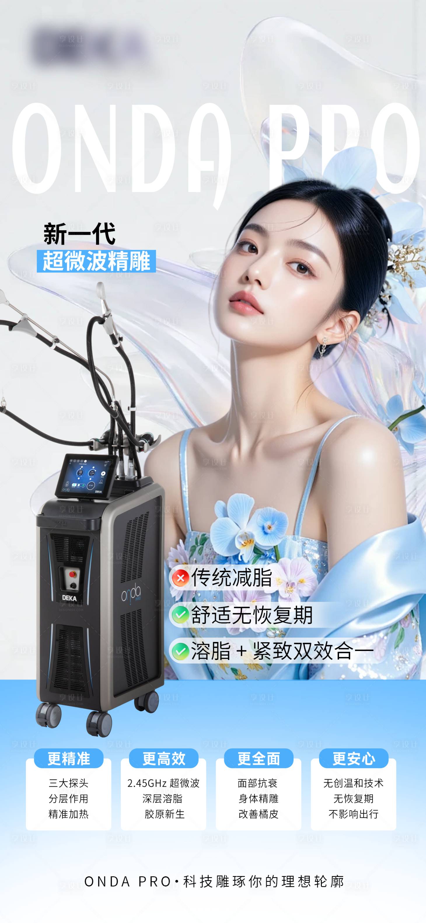 源文件下载【享设计】搜索编号：73500036717063191【医美抗衰精雕仪器海报】