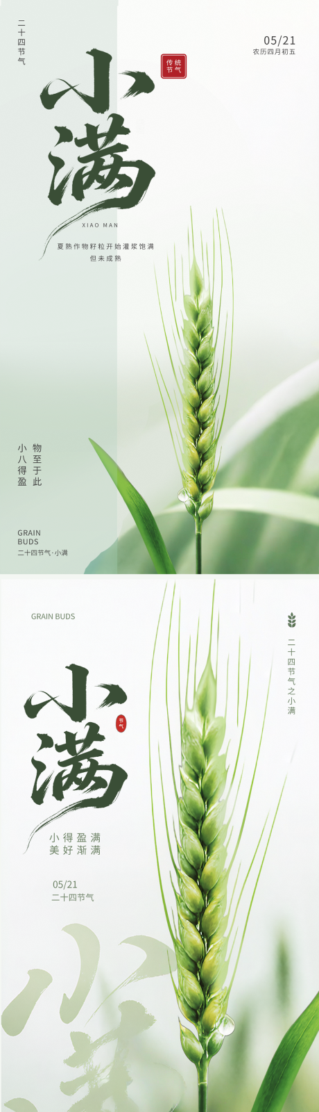 源文件下载【享设计】搜索编号：63090036814557213【小满节气海报】