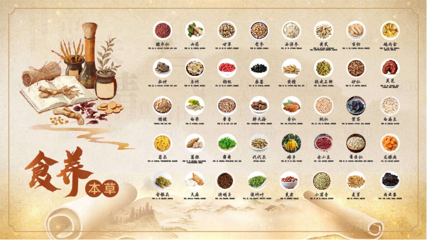源文件下载【享设计】搜索编号：28060036699522667【中医药食养药材】