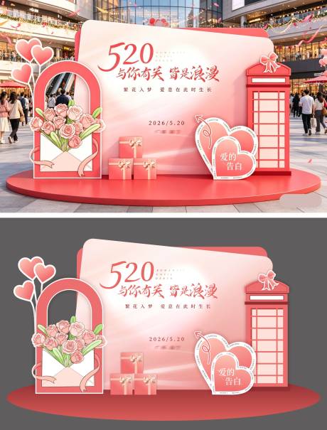 源文件下载【享设计】搜索编号：15200036771569794【520活动打卡点背景墙】