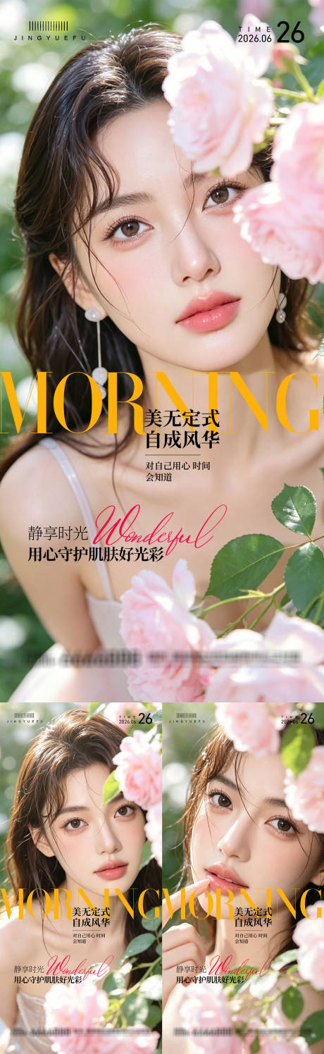 源文件下载【享设计】搜索编号：66650037023204372【医美早安系列海报】