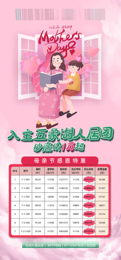 源文件下载【享设计】搜索编号：45000036993128209【母亲节地产特价房海报】