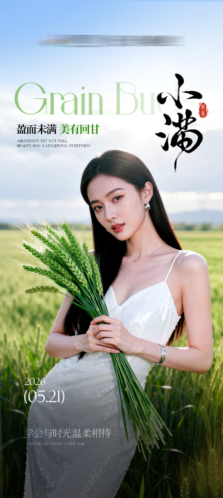 源文件下载【享设计】搜索编号：27530036963082291【医美小满节气海报】
