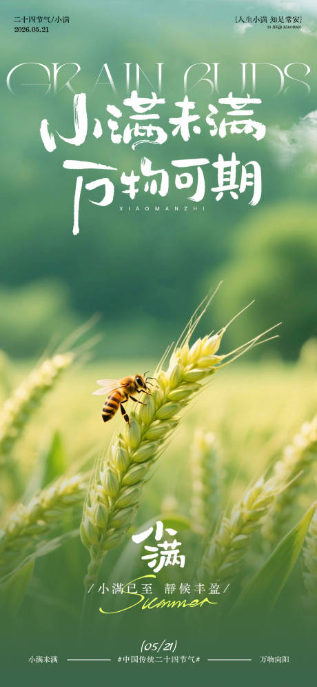 源文件下载【享设计】搜索编号：96490036850382388【田园风小满节气海报】