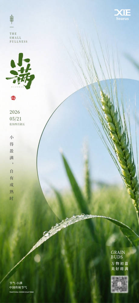 源文件下载【享设计】搜索编号：87680036704626753【小满二十四节气】