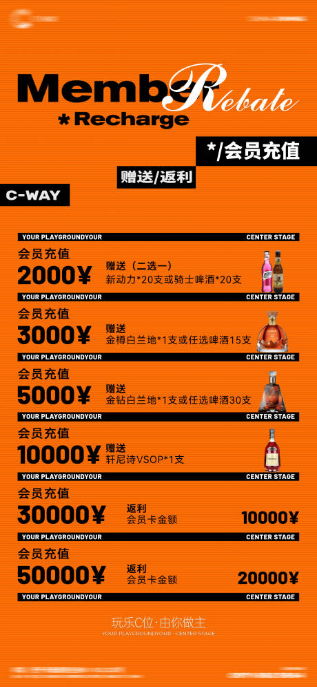 源文件下载【享设计】搜索编号：82630036671938845【酒吧充值宣传海报】