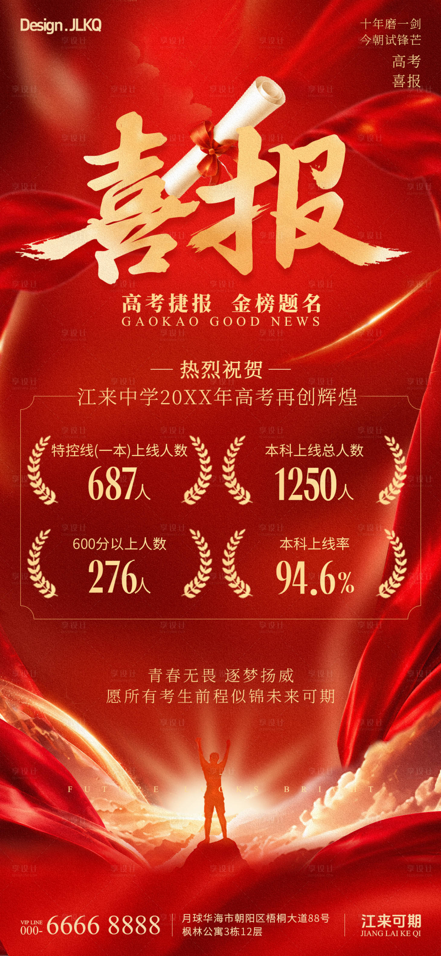 源文件下载【享设计】搜索编号：43110036775772038【红金中高考喜报】