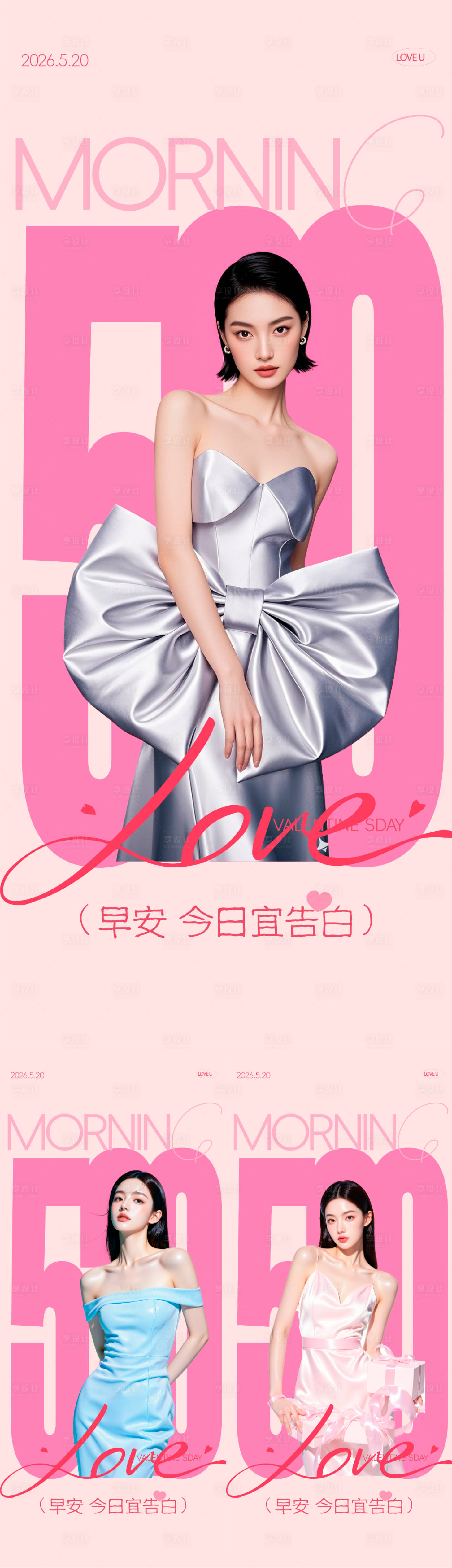 源文件下载【享设计】搜索编号：95440036798647563【医美520早安海报】