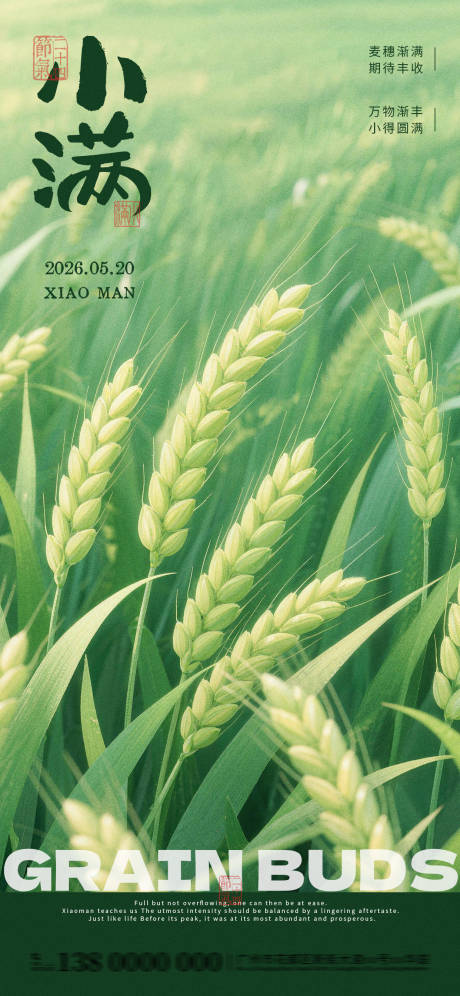 源文件下载【享设计】搜索编号：78690036776266317【二十四节气小满海报】