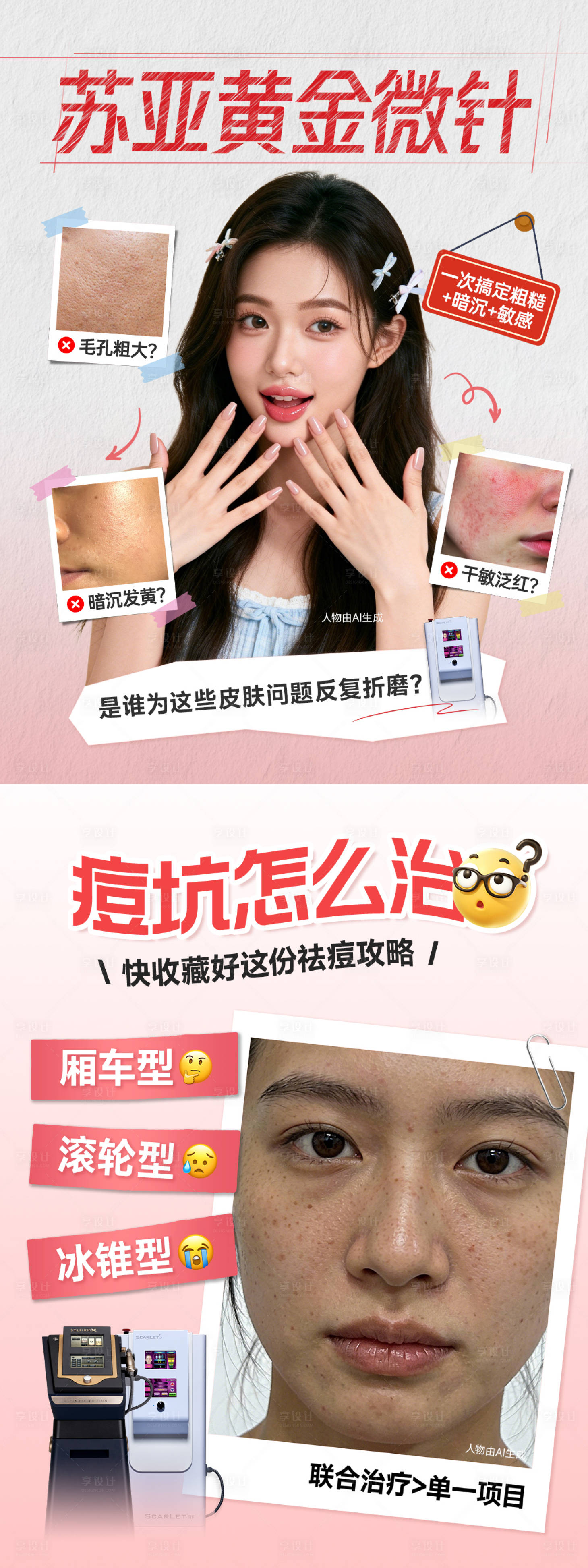 源文件下载【享设计】搜索编号：19100036853257628【医美小红书黄金微针海报】