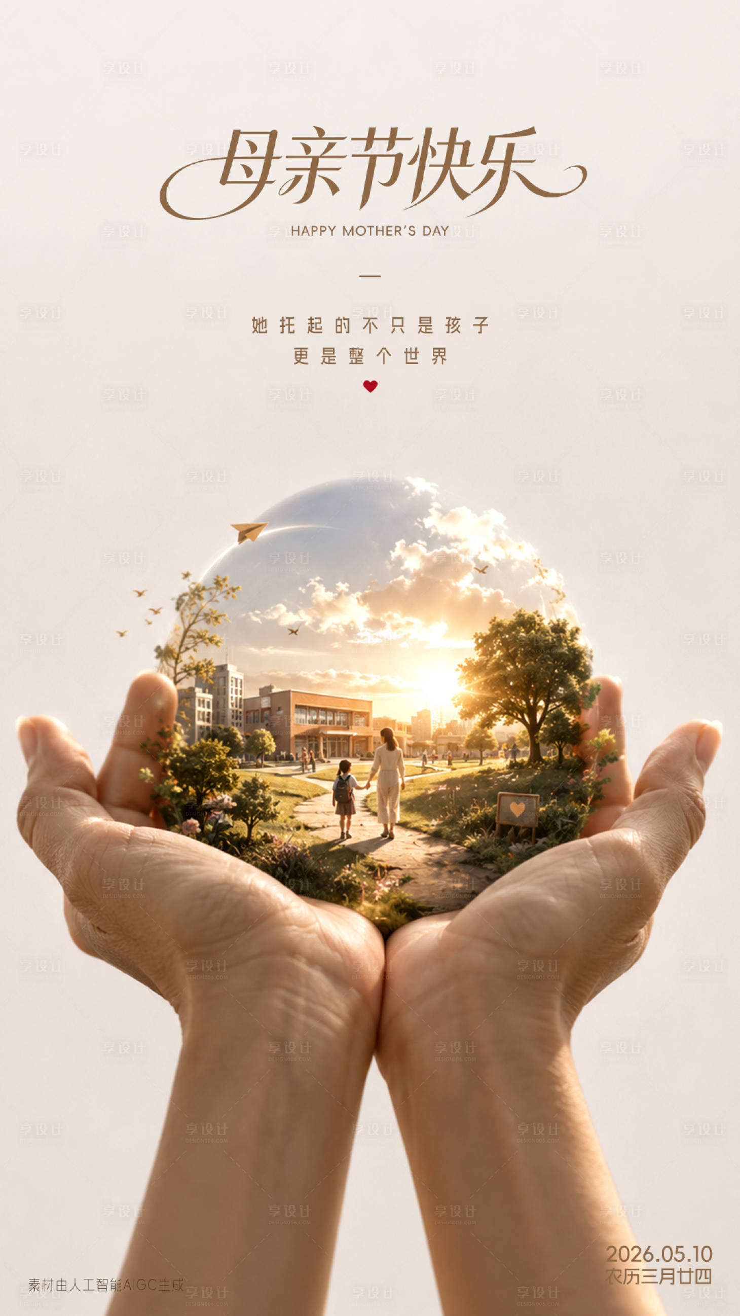 源文件下载【享设计】搜索编号：32780036704009575【母亲节海报】