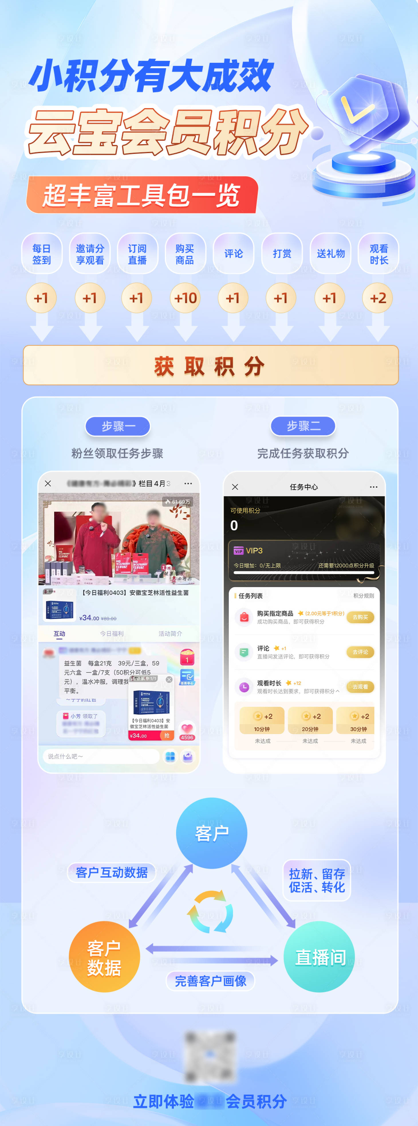 源文件下载【享设计】搜索编号：44010037055436250【直播营销推广朋友圈积分活动社群海报】