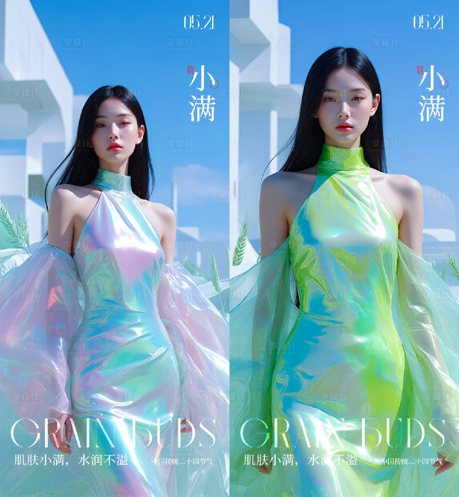 源文件下载【享设计】搜索编号：49110036726699867【医美小满节气海报】
