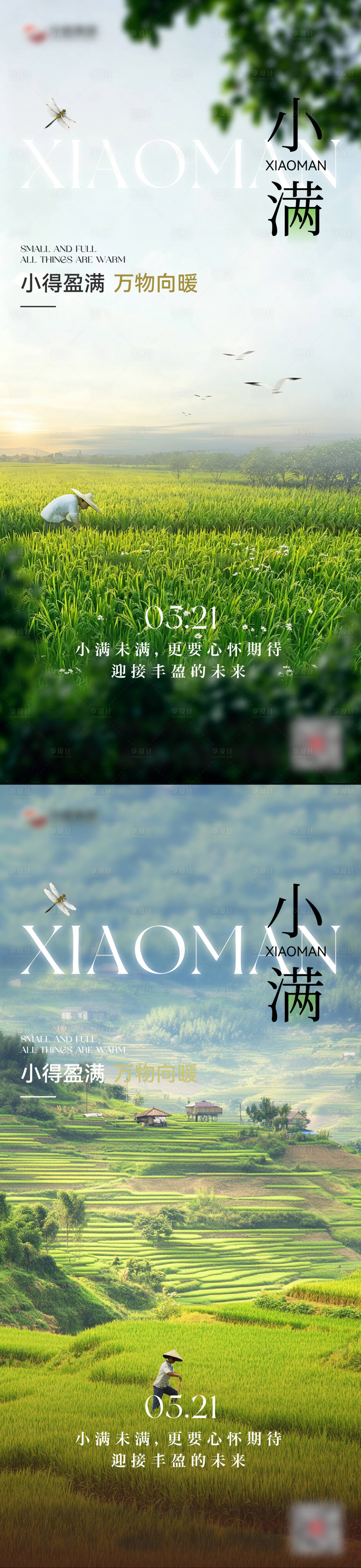 源文件下载【享设计】搜索编号：99290036851831225【小满节气海报】