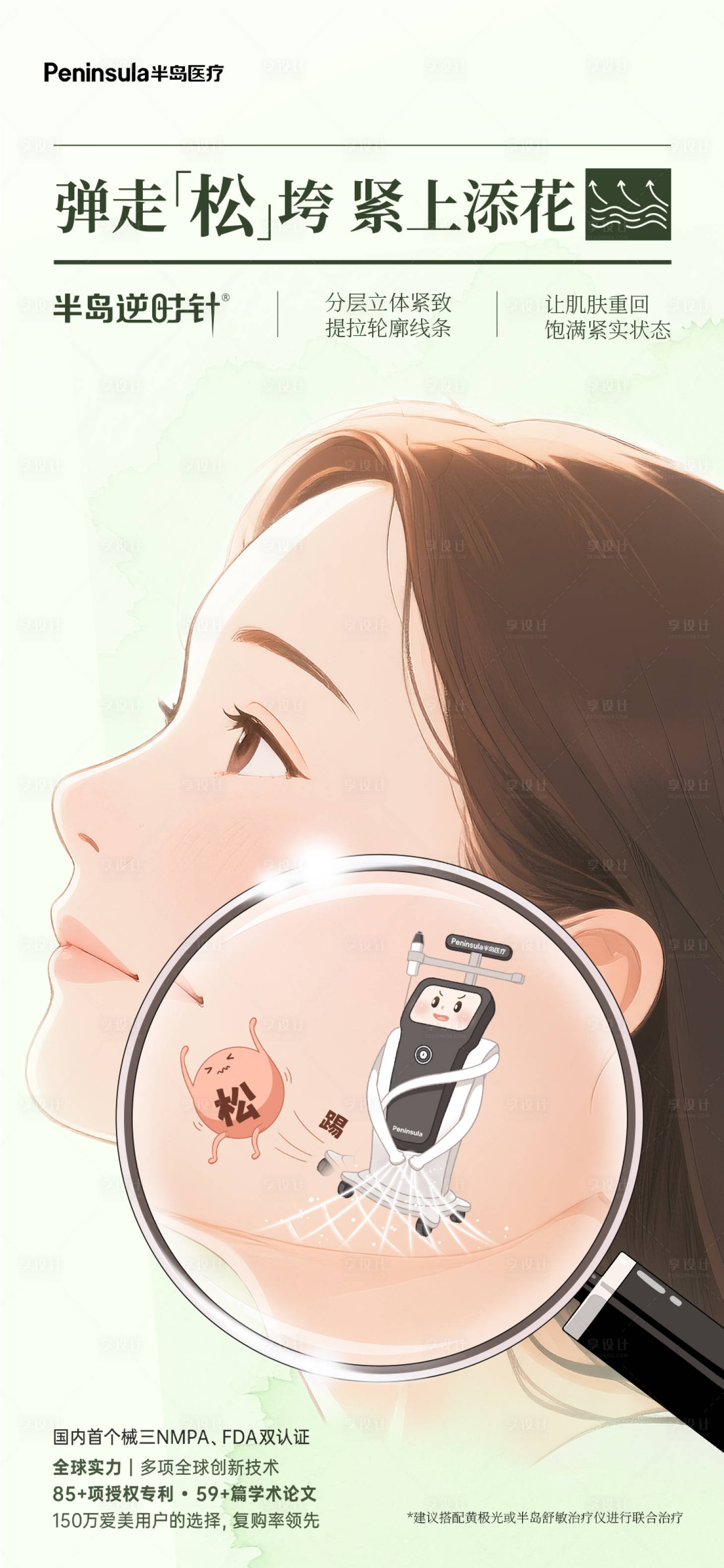 源文件下载【享设计】搜索编号：85860037005104723【半岛逆时针医美海报】