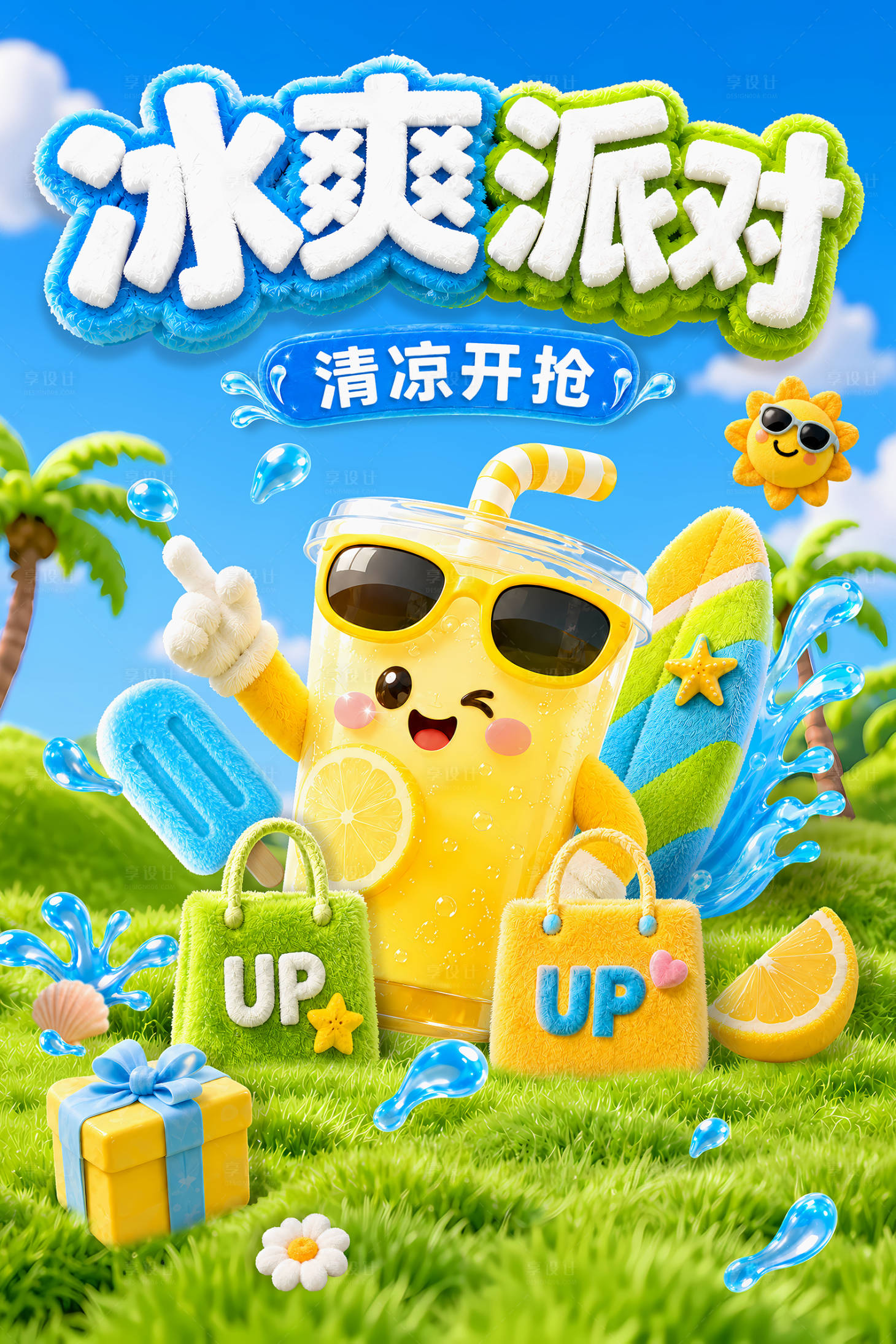 源文件下载【享设计】搜索编号：56180037480094668【夏日海报】