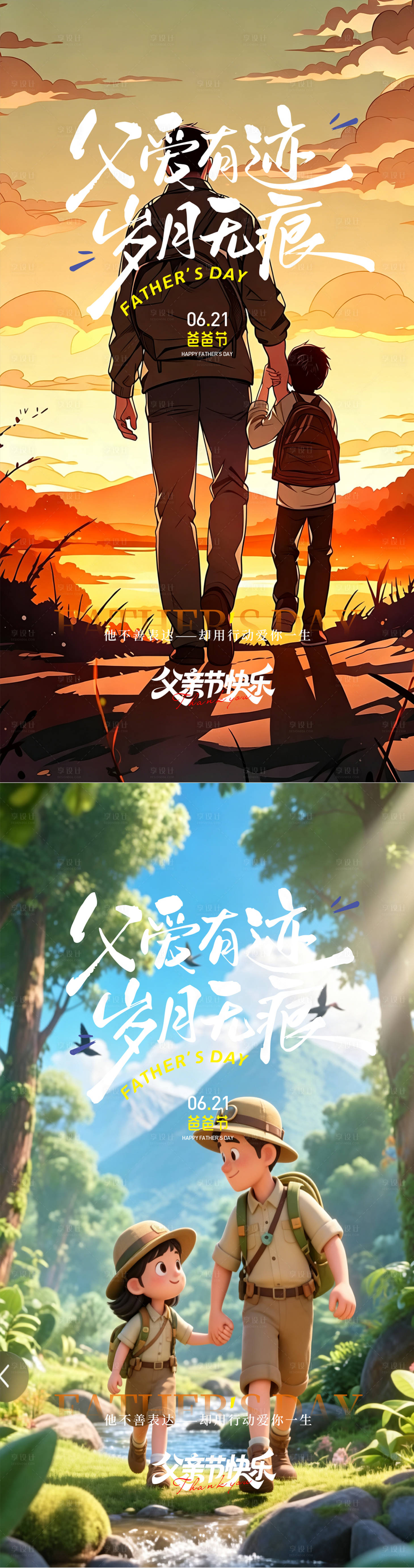 源文件下载【享设计】搜索编号：99110037300765089【父亲节节日移动端海报】