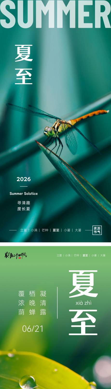 源文件下载【享设计】搜索编号：24680037461991552【二十四节气海报夏至】