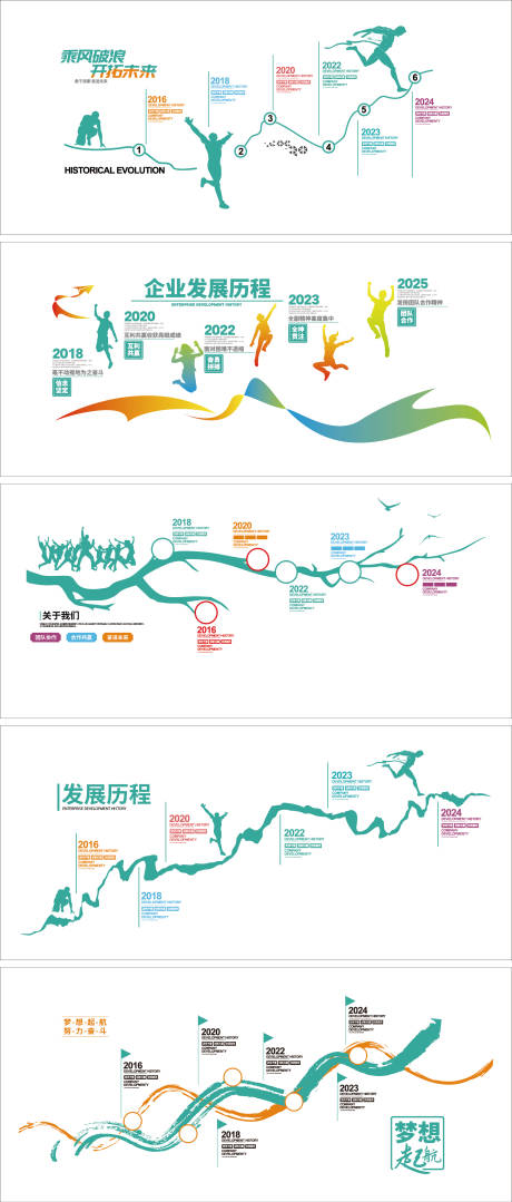 源文件下载【享设计】搜索编号：45240037574178840【企业发展历程文化墙】