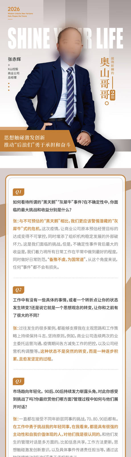 源文件下载【享设计】搜索编号：24860037500554868【企业高管人物专访海报长图】