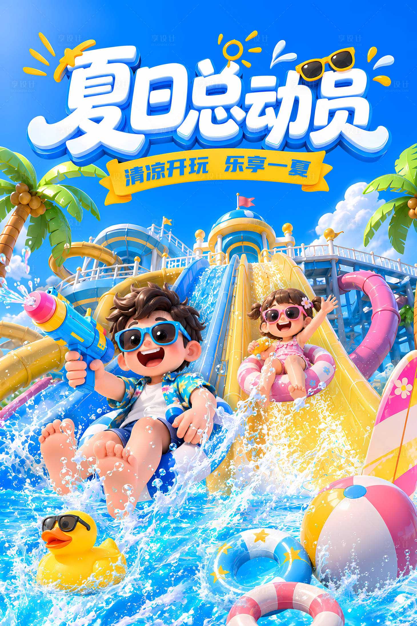 源文件下载【享设计】搜索编号：77040037593982352【夏日海报】