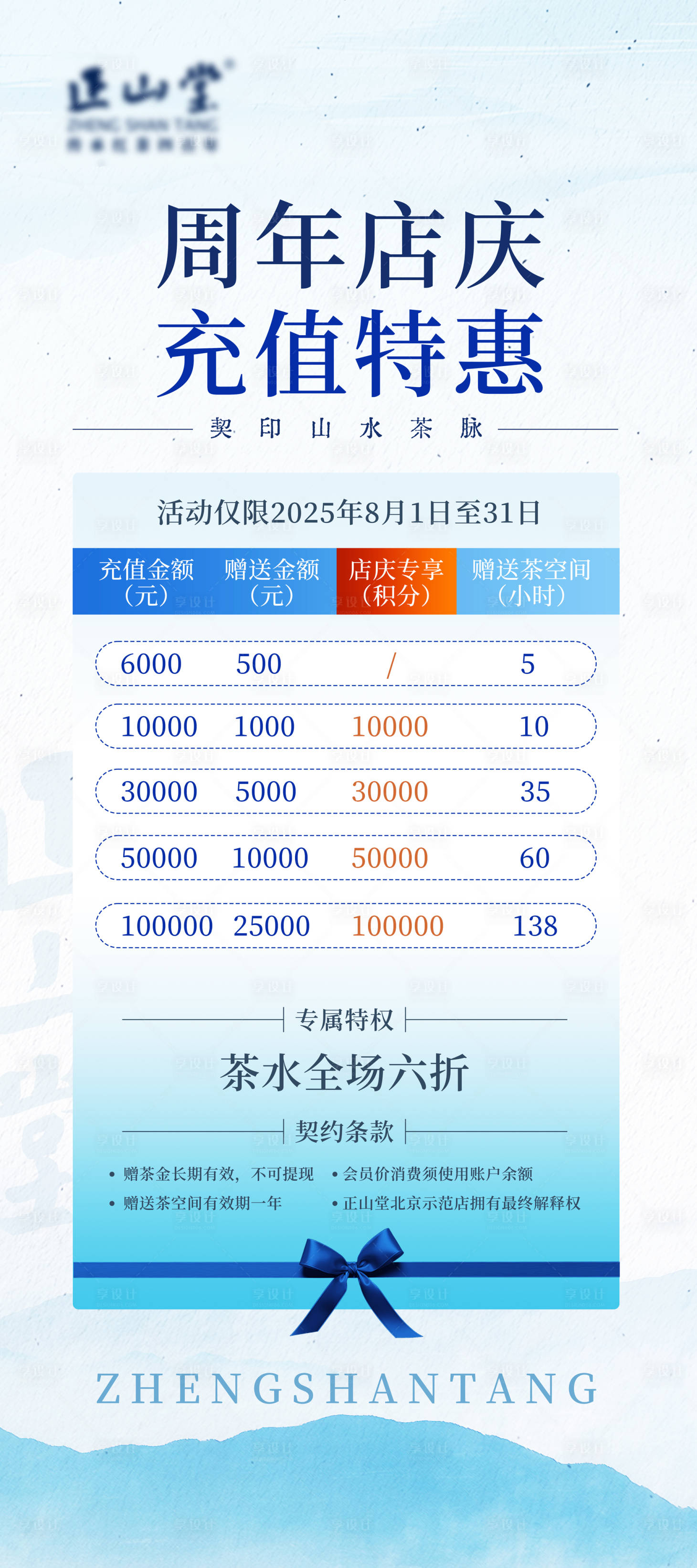 源文件下载【享设计】搜索编号：51490037446979768【古风国风店铺周年店庆充值特惠活动展架】