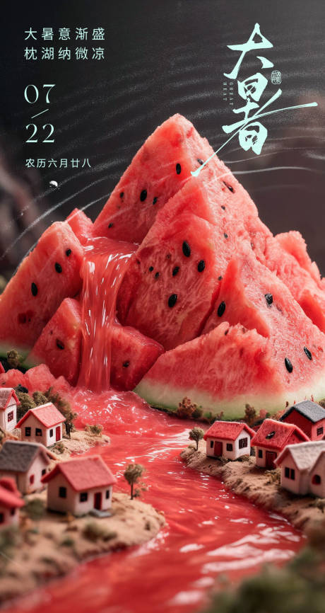 源文件下载【享设计】搜索编号：52930037573587374【小暑大暑创意海报】