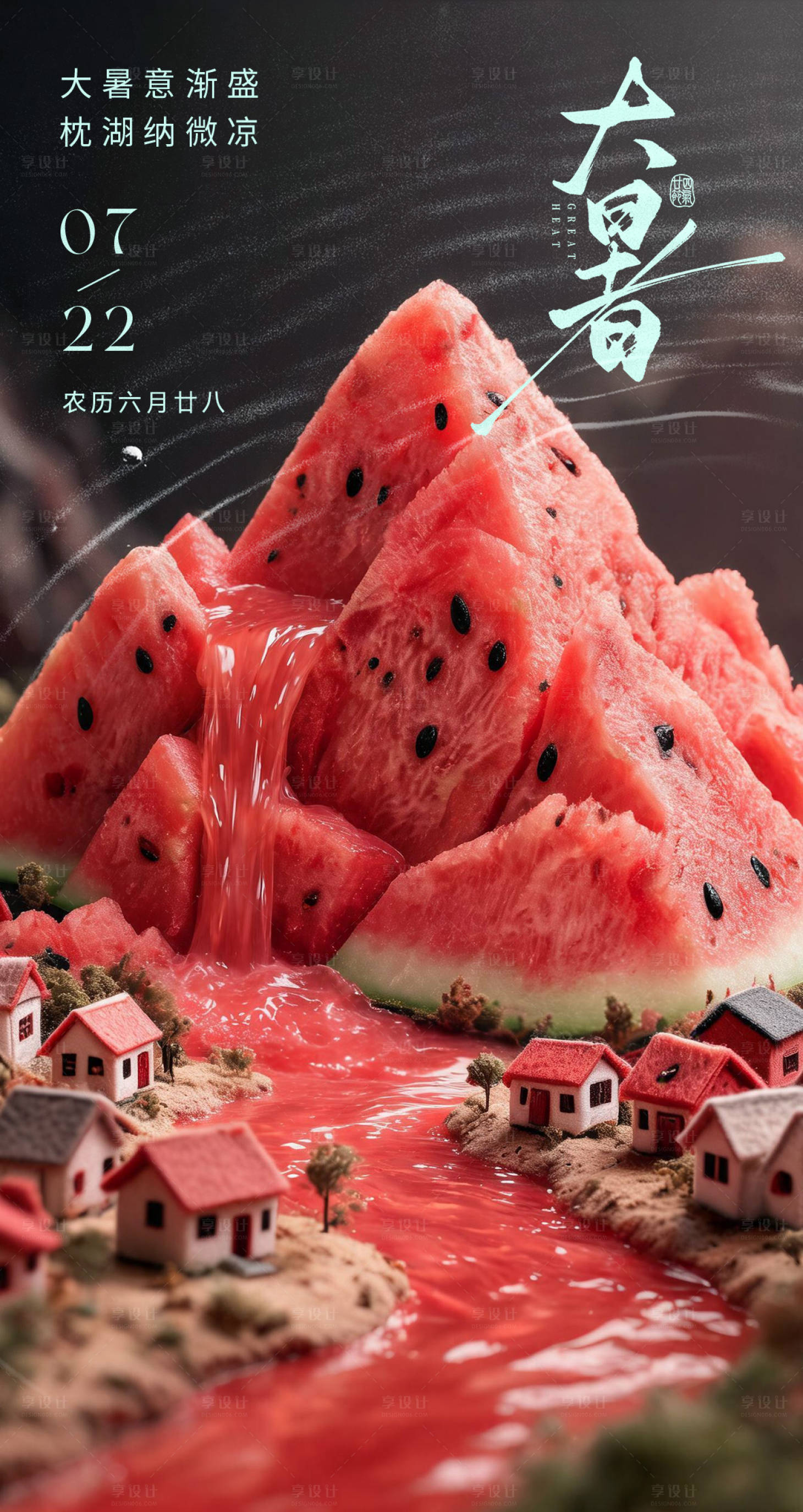 源文件下载【享设计】搜索编号：52930037573587374【小暑大暑创意海报】