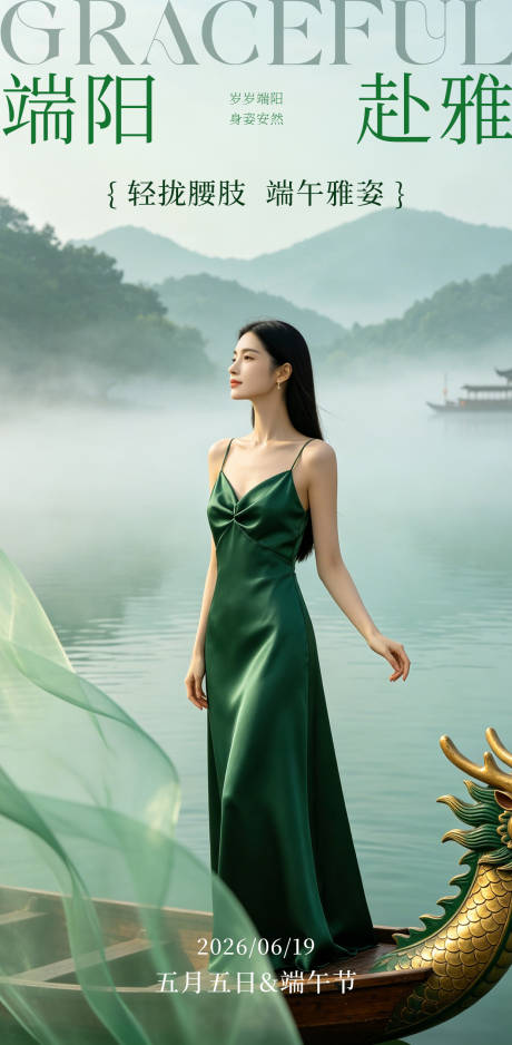 源文件下载【享设计】搜索编号：16930037409378372【端午节早安日签节日身材医美】